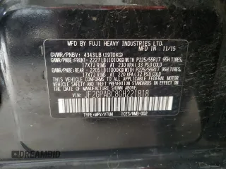 2016 Subaru Crosstrek Premium with VIN JF2GPABC8GH221818, listed as a Copart auction lot 59014945 with 171,989 mi miles and Salvage title. Bid and sale history available at DreamBid. Image 14.