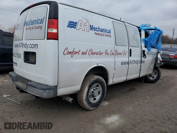 2014 Chevrolet Express Cargo Van with VIN 1GCWGFCB9E1137591, listed as a Copart auction lot 85784424 with 0 mi miles and Salvage Title. Bid and sale history available at carsss.com. Image 3.