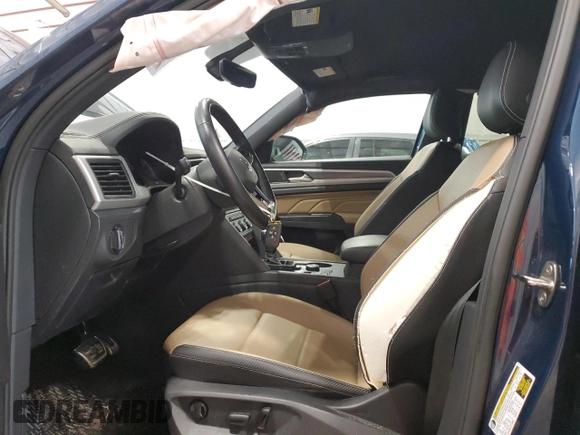 2021 Volkswagen Atlas SE with VIN 1V2NE2CA2MC201165, listed as a Copart auction lot 58757245 with 54,802 mi miles and Salvage title. Bid and sale history available at DreamBid. Image 7.