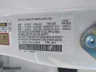 2020 Acura RDX w/Technology Pkg with VIN 5J8TC1H52LL019549, listed as a IAAI auction lot 41497226 with 36,697 mi miles. Bid and sale history available at carsss.com. Image 9.
