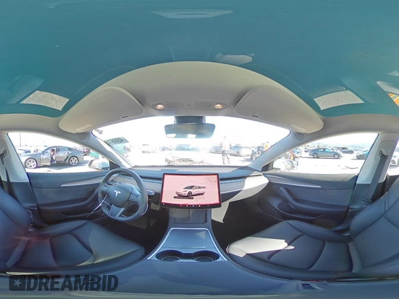 2023 Tesla Model 3 with VIN 5YJ3E1EA7PF557358, listed as a Copart auction lot 48891985 with 20,673 mi miles and Salvage title. Bid and sale history available at DreamBid. Image 12.