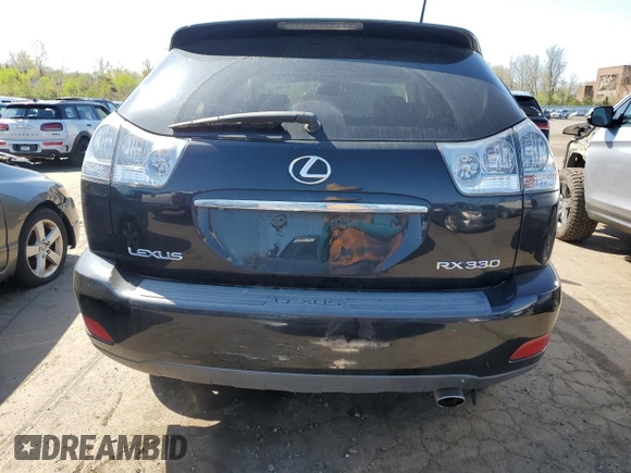 2005 Lexus RX 330 with VIN 2T2HA31U95C085996, listed as a Copart auction lot 54369305 with 111,088 mi miles and Salvage Title. Bid and sale history available at DreamBid. Image 6.