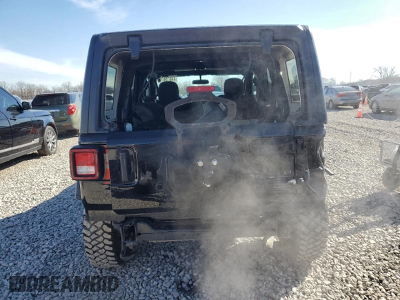 2021 Jeep Wrangler Unlimited Willys Sport with VIN 1C4HJXDG2MW569922, listed as a Copart auction lot 44619615 with 47,641 mi miles and Salvage title. Bid and sale history available at DreamBid. Image 6.