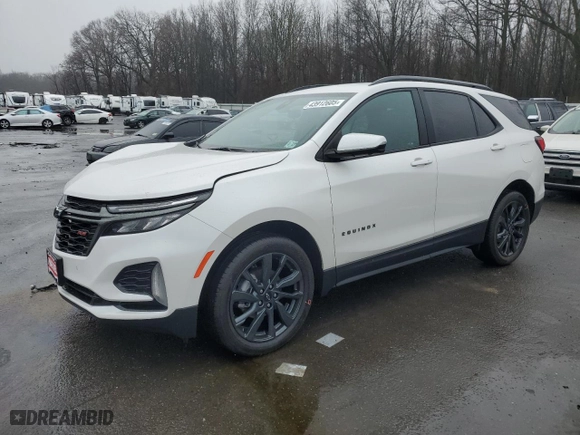 2022 Chevrolet Equinox RS with VIN 3GNAXWEV5NS105793, listed as a Copart auction lot 43912605 with 3,886 mi miles and Salvage Title. Bid and sale history available at carsss.com. Image 1.