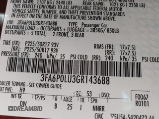 2016 Ford Fusion SE Hybrid with VIN 3FA6P0LU3GR143688, listed as a IAAI auction lot 42269789 with 163,910 mi miles and . Bid and sale history available at DreamBid. Image 9.