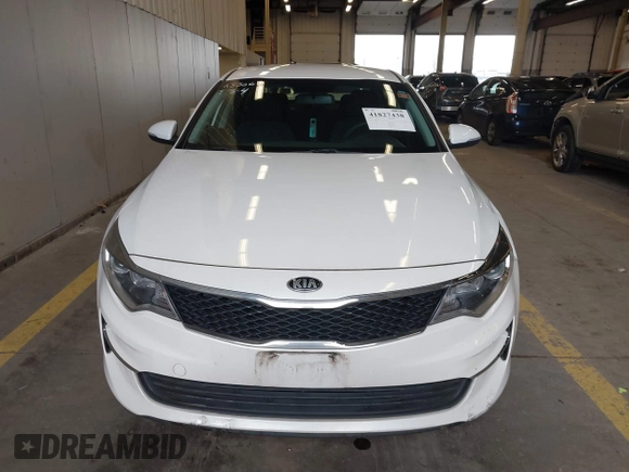 2016 Kia Optima LX with VIN KNAGT4L39G5074319, listed as a IAAI auction lot 41827438 with 51,373 mi miles. Bid and sale history available at carsss.com. Image 12.