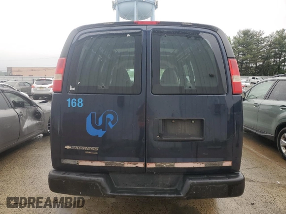 2013 Chevrolet Express Cargo with VIN 1GCWGFCA3D1125104, listed as a Copart auction lot 56348725 with Not provided miles and Salvage title. Bid and sale history available at DreamBid. Image 6.