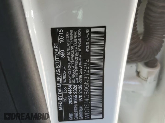 2016 Mercedes-Benz CLA 250 with VIN WDDSJ4GB0GN312892, listed as a Copart auction lot 50351715 with 120,842 mi miles and Salvage Title. Bid and sale history available at DreamBid. Image 12.