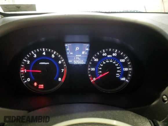 2014 Hyundai Accent GS with VIN KMHCT5AE7EU183520, listed as a Copart auction lot 54299215 with 92,660 mi miles and Salvage title. Bid and sale history available at DreamBid. Image 9.