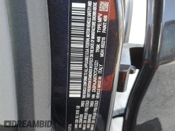 2019 Alfa Romeo Stelvio z VIN ZASPAJAN7K7C61221, wystawiony jako Copart lot #54795485 z przebiegiem 46 377 mil mil oraz Nie do naprawy. Historia ofert i sprzedaży dostępna na DreamBid. Obrazek 13.