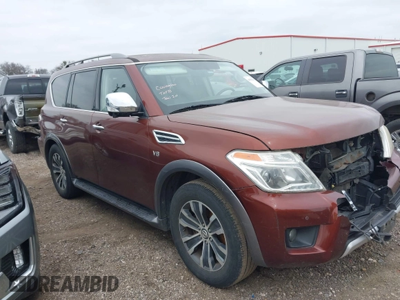2018 Nissan Armada SL with VIN JN8AY2ND7J9050528, listed as a IAAI auction lot 41525232 with 106,179 mi miles and . Bid and sale history available at DreamBid. Image 1.