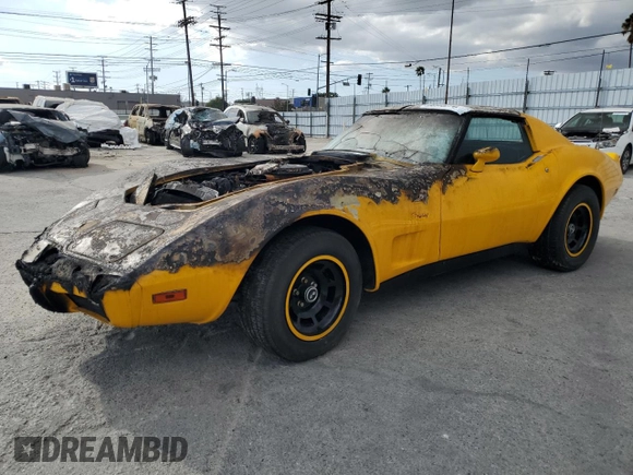 1977 Chevrolet Corvette with VIN 1Z37L7S430874, listed as a Copart auction lot 80905274 with 25,978 mi miles and Non repairable. Bid and sale history available at DreamBid. Image 1.