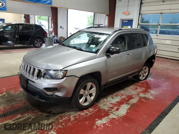 2016 Jeep Compass Sport with VIN 1C4NJCBA8GD611987, listed as a Copart auction lot 62491265 with 158,662 mi miles and Salvage title. Bid and sale history available at DreamBid. Image 1.
