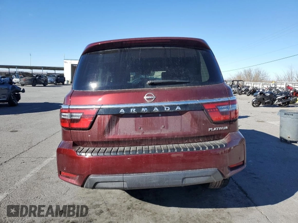 2023 Nissan Armada Platinum with VIN JN8AY2DA3P9402830, listed as a Copart auction lot 88524215 with 19,561 mi miles and Salvage Title. Bid and sale history available at carsss.com. Image 6.