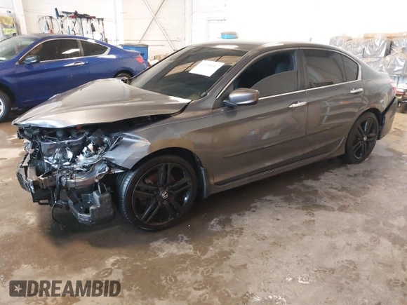 2016 Honda Accord Sport with VIN 1HGCR2F56GA192029, listed as a IAAI auction lot 42370827 with 76,679 mi miles and . Bid and sale history available at DreamBid. Image 17.