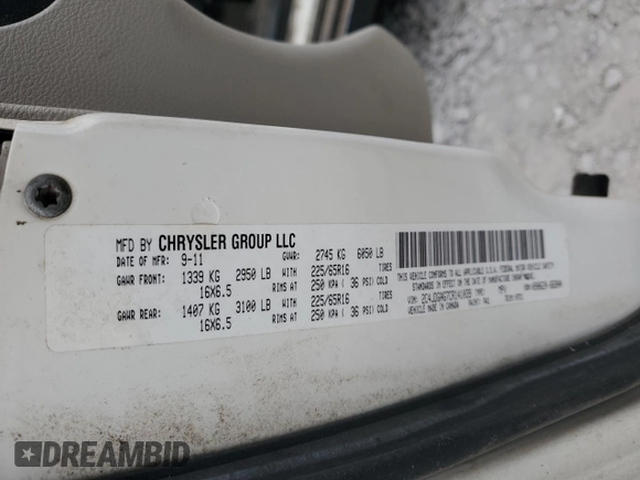 2012 Ram Cargo Van with VIN 2C4JDGAG7CR141039, listed as a Copart auction lot 80528984 with 0 mi miles and Clean Title. Bid and sale history available at carsss.com. Image 14.