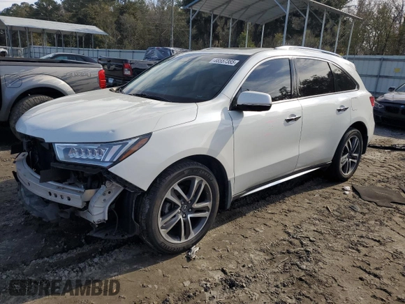 2017 Acura MDX w/Advance Pkg with VIN 5FRYD4H89HB015021, listed as a Copart auction lot 88557355 with 124,771 mi miles and Salvage Title. Bid and sale history available at carsss.com. Image 1.