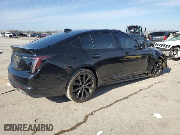 2020 Cadillac CT5 V-Series with VIN 1G6DV5RW8L0150419, listed as a Copart auction lot 87421384 with 58,743 mi miles and Salvage Title. Bid and sale history available at carsss.com. Image 3.