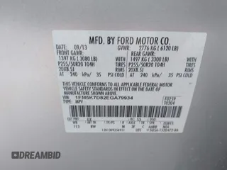 2014 Ford Explorer XLT с VIN 1FM5K7D82EGA79934, выставлен на аукционе IAAI как лот 42313633 с пробегом 123 059 миль миль и . История ставок и продаж доступна на DreamBid. Изображение 9.