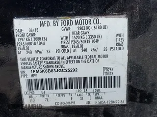 2018 Ford Explorer with VIN 1FM5K8B83JGC25292, listed as a IAAI auction lot 42018151 with 110,728 mi miles and . Bid and sale history available at DreamBid. Image 9.