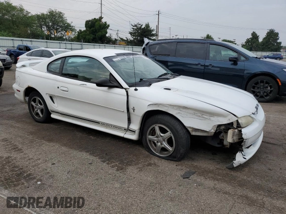 1997 Ford Mustang with VIN 1FALP4046VF180467, listed as a Copart auction lot 60754265 with 154,676 mi miles and Salvage title. Bid and sale history available at DreamBid. Image 4.