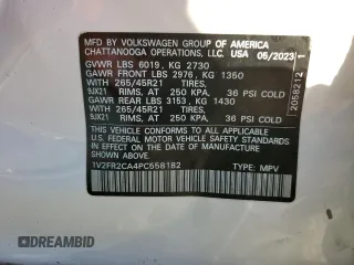 2023 Volkswagen Atlas SEL Premium R-Line с VIN 1V2FR2CA4PC558182, выставлен на аукционе Copart как лот 82670894 с пробегом 12 807 миль миль и На запчасти • Non repairable. История ставок и продаж доступна на DreamBid. Изображение 14.