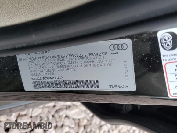 2017 Audi A6 Premium Plus z VIN WAUG8AFCXHN038412, wystawiony jako Copart lot #41623215 z przebiegiem 118 539 mil mil oraz Szkoda całkowita • Salvage title. Historia ofert i sprzedaży dostępna na DreamBid. Obrazek 12.