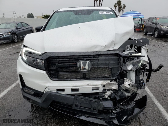 2023 Honda Ridgeline Black Edition with VIN 5FPYK3F85PB055204, listed as a Copart auction lot 47573185 with 7,062 mi miles and Salvage Title. Bid and sale history available at carsss.com. Image 5.