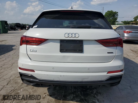 2021 Audi Q3 S line Premium with VIN WA1DECF32M1045084, listed as a Copart auction lot 54657575 with 35,265 mi miles and Salvage Title. Bid and sale history available at DreamBid. Image 6.