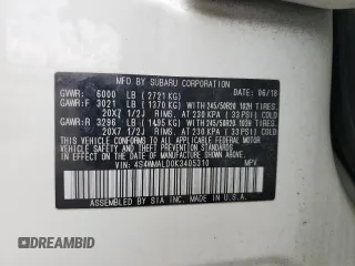 2019 Subaru Ascent Limited with VIN 4S4WMALD0K3405310, listed as a Copart auction lot 56633355 with 84,302 mi miles and Salvage title. Bid and sale history available at DreamBid. Image 13.