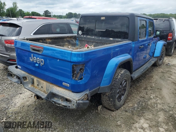 2021 Jeep Gladiator Overland with VIN 1C6HJTFG7ML585693, listed as a Copart auction lot 53058485 with 47,804 mi miles and Salvage title. Bid and sale history available at DreamBid. Image 3.