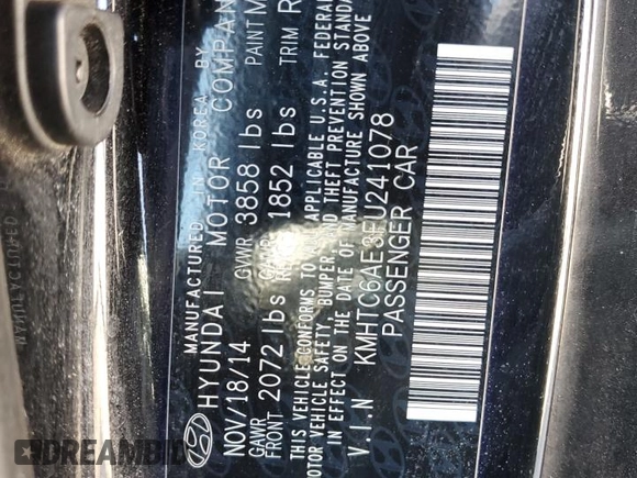 2015 Hyundai Veloster Turbo with VIN KMHTC6AE3FU241078, listed as a Copart auction lot 87422864 with Not provided miles and Salvage title. Bid and sale history available at DreamBid. Image 12.