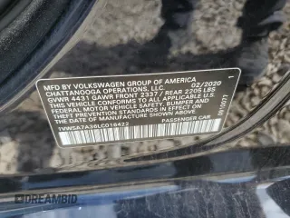 2020 Volkswagen Passat SE with VIN 1VWSA7A36LC016422, listed as a Copart auction lot 59960405 with 103,521 mi miles and Salvage title. Bid and sale history available at DreamBid. Image 12.