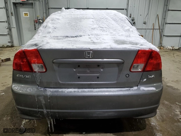 2005 Honda Civic Sdn LX SSRS with VIN 2HGES166X5H560369, listed as a Copart auction lot 89310765 with 135,818 mi miles and Salvage Title. Bid and sale history available at carsss.com. Image 6.