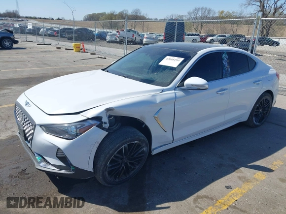 2019 Genesis G70 Advanced z VIN KMTG34LAXKU025146, wystawiony jako IAAI lot #42045294 z przebiegiem 49 074 mil mil oraz . Historia ofert i sprzedaży dostępna na DreamBid. Obrazek 2.