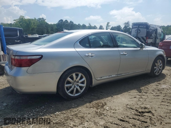 2007 Lexus LS 460 with VIN JTHBL46F675015780, listed as a Copart auction lot 57229485 with 208,168 mi miles and Clean Title. Bid and sale history available at DreamBid. Image 3.