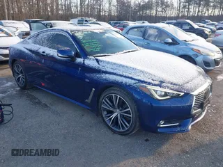 2019 Infiniti Q60 Luxe with VIN JN1EV7EL3KM290865, listed as a IAAI auction lot 41355508 with 65,965 mi miles and . Bid and sale history available at carsss.com. Image 1.