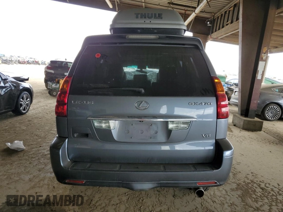 2005 Lexus GX 470 with VIN JTJBT20XX50073695, listed as a Copart auction lot 50595385 with 162,617 mi miles and Salvage Title. Bid and sale history available at carsss.com. Image 6.