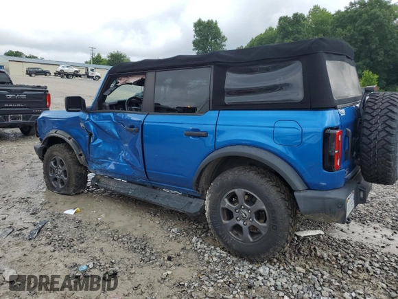2021 Ford Bronco with VIN 1FMDE5BH9MLB02593, listed as a Copart auction lot 59632675 with 64,833 mi miles and Salvage title. Bid and sale history available at DreamBid. Image 2.