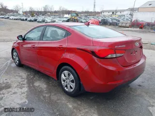 2016 Hyundai Elantra SE with VIN KMHDH4AEXGU650223, listed as a IAAI auction lot 41889561 with 107,533 mi miles. Bid and sale history available at carsss.com. Image 3.