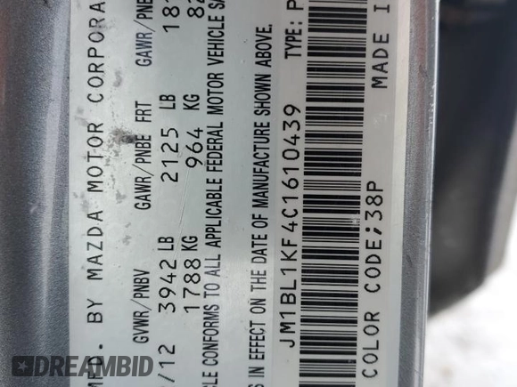 2012 Mazda 3 GX with VIN JM1BL1KF4C1610439, listed as a Copart auction lot 41775845 with Not Provided miles and Non Repairable. Bid and sale history available at carsss.com. Image 13.
