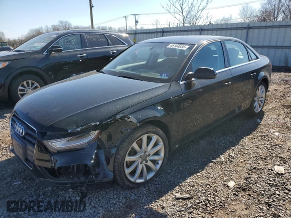 2013 Audi A4 Premium с VIN WAUDFAFL1DN049382, выставлен на аукционе Copart как лот 46164035 с пробегом 82 352 миль миль и Списание • Salvage title. История ставок и продаж доступна на DreamBid. Изображение 1.