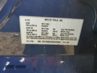 2024 Tesla Model Y Long Range с VIN 7SAYGDEEXRA223963, выставлен на аукционе Copart как лот 58442255 с пробегом 36 731 миль миль и Списание • Salvage title. История ставок и продаж доступна на DreamBid. Изображение 14.