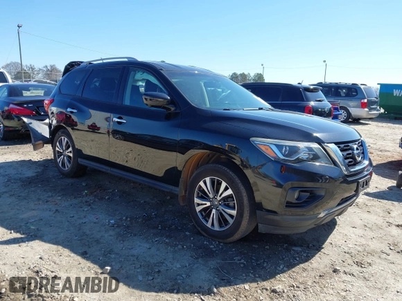 2017 Nissan Pathfinder S with VIN 5N1DR2MN2HC644842, listed as a IAAI auction lot 41654146 with 153,020 mi miles. Bid and sale history available at carsss.com. Image 1.