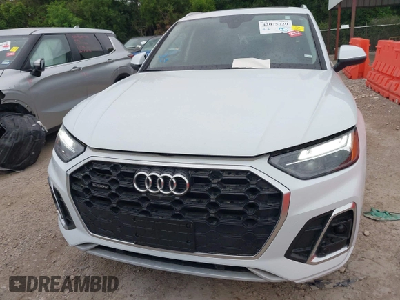 2023 Audi Q5 S line Premium Plus with VIN WA1EAAFY9P2053732, listed as a IAAI auction lot 42075720 with 51,553 mi miles. Bid and sale history available at carsss.com. Image 12.
