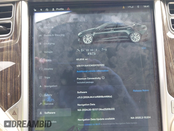 2013 Tesla Model S с VIN 5YJSA1CN1DFP27013, выставлен на аукционе IAAI как лот 42014212 с пробегом 65 858 миль миль и . История ставок и продаж доступна на DreamBid. Изображение 7.