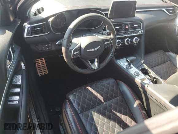 2019 Genesis G70 3.3T Advanced with VIN KMTG34LE4KU022133, listed as a Copart auction lot 76202054 with 0 mi miles and Salvage Title. Bid and sale history available at carsss.com. Image 8.