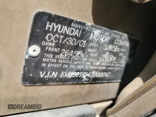 2002 Hyundai Santa Fe GLS with VIN KM8SC13D42U188047, listed as a Copart auction lot 55060015 with 170,066 mi miles and Salvage Title. Bid and sale history available at carsss.com. Image 13.