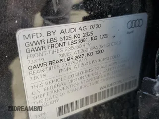 2020 Audi Q3 S line Premium with VIN WA1DECF35L1117748, listed as a Copart auction lot 52718865 with 33,847 mi miles and Clean Title. Bid and sale history available at carsss.com. Image 13.