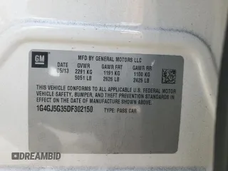 2013 Buick LaCrosse Touring with VIN 1G4GJ5G35DF302150, listed as a Copart auction lot 55142355 with 131,571 mi miles and Salvage title. Bid and sale history available at DreamBid. Image 12.